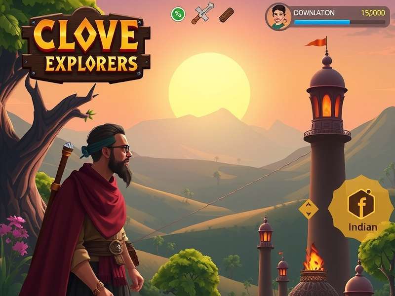 Clove Explorers gameplay screenshot showing character in Indian landscape